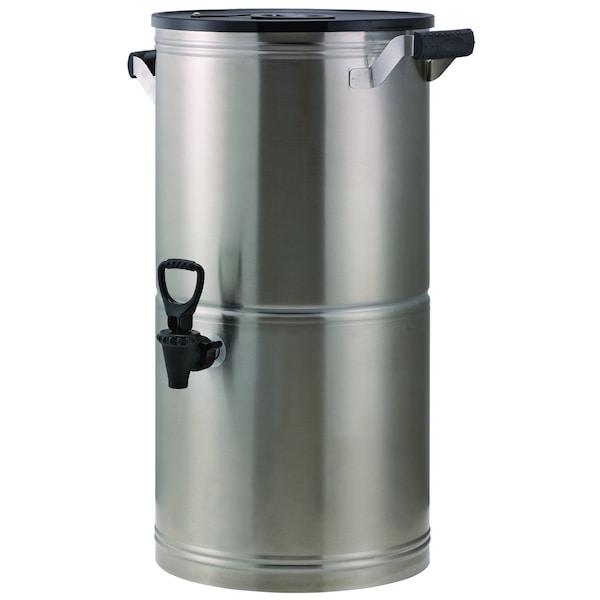 Round Commercial Tea Urn, Stainless Steel, 5 Gallon, Brused Stainless